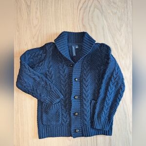 Janie and Jack Navy Cable Knit Cardigan
